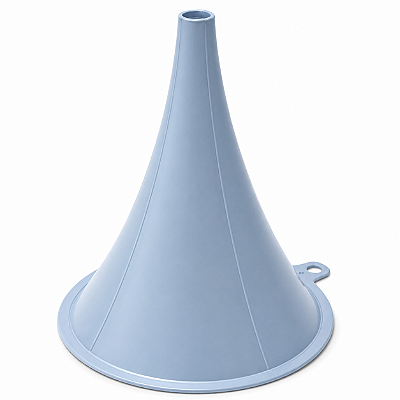 Funil de Plástico Azul Grande