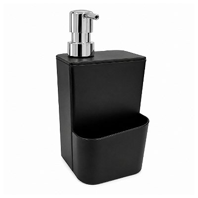 Porta Detergente Dispenser Líquido Esponja Organizador Pia 650ml Preto