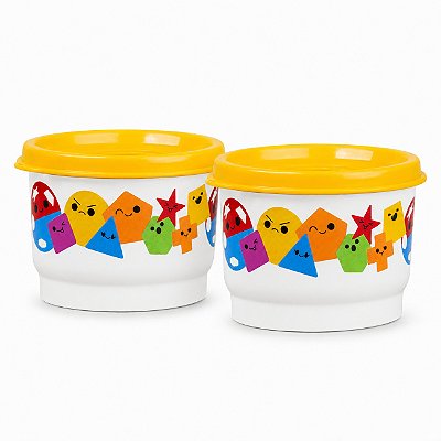 Kit Tupperware Potinho Baby Encaixe Geométrico 140ml 2 peças