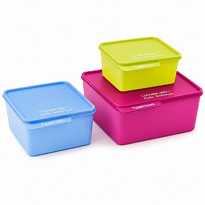 Kit Tupperware Basic Line Guarde Aqui 3 peças