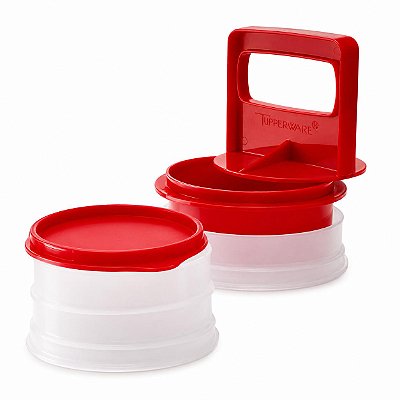 Tupperware Burguer Express Vermelho e Transparente 6 peças