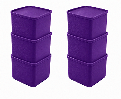 Kit Tupperware Jeitoso 800ml Roxo Uva 6 peças