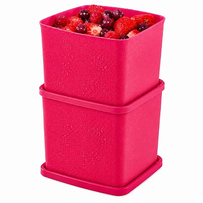 Kit Tupperware Jeitoso 800ml Rosa Flamingo 2 peças