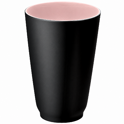 Tupperware Copo Allegra 450ml Preto e Rosa Algodão Doce