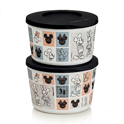 Kit Tupperware Tigela Ilúmina Mickey e Minnie Classicos 800ml 2 peças