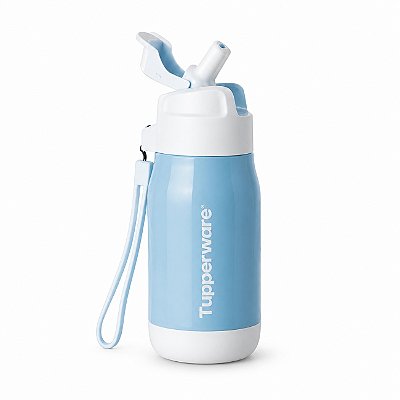 Garrafa Tupperware Térmica com Canudo 330 ml Azul Aquamarine