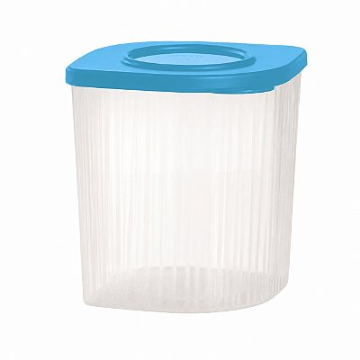 Tupperware Fresh Box Quadrada 1 litro Transparente e Azul