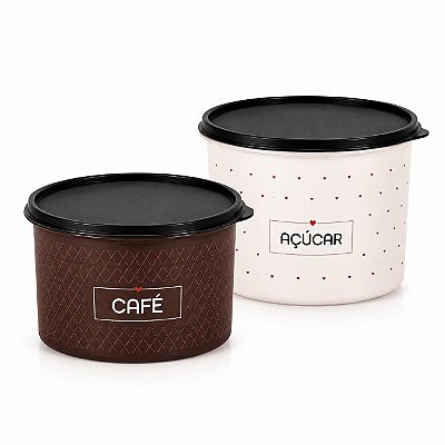 Kit Tupperware Caixa Café e Açúcar Simone Mendes 2 peças