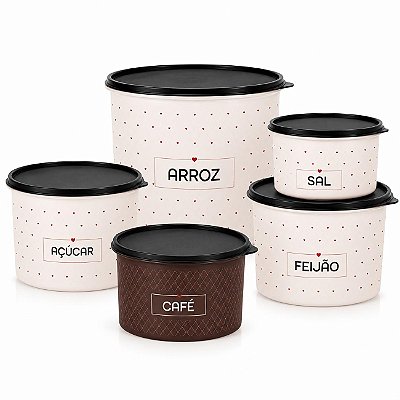 Kit Tupperware Caixa Mantimento Simone Mendes 5 peças