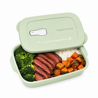 Tupperware Tigela Cristalwave Retangular Geração ll 1 litro Verde