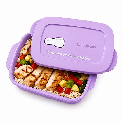 Tupperware Tigela Cristalwave Retangular Geração ll 1 litro Lilás