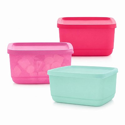 Kit Tupperware Refri Line Quadrado 650ml 3 peças