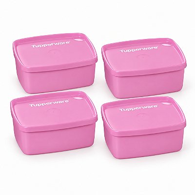 Kit Tupperware Jeitosinho 400ml Rosa Tutu 4 peças