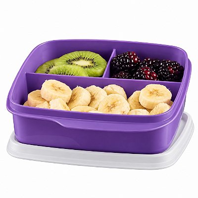Tupperware Basic Line com Divisórias 550ml Roxo Uva