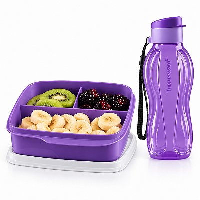 Kit Tupperware Basic Line Divisória + Eco Tupper 500ml Roxo Uva