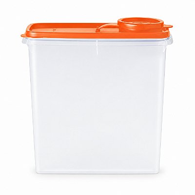 Tupperware Porta Cereais 2,8 litros Transparente e Laranja