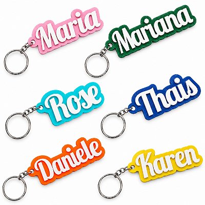 Chaveiro com Nome Personalizado 2 Cores