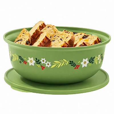 Tupperware Tigela Aloha Folhas de Ouro 2 litros Verde