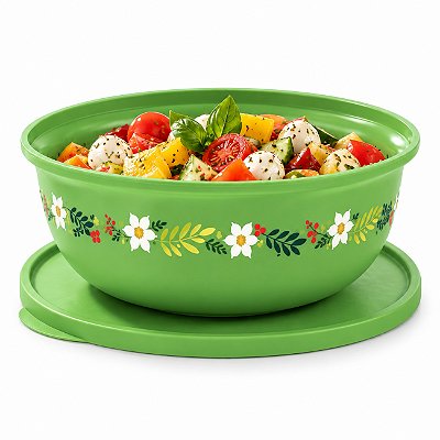Tupperware Tigela Aloha Folhas de Ouro 1 litro Verde Claro