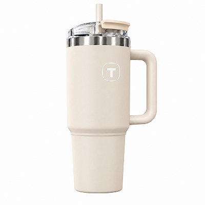Tupperware Copo Térmico Big T Tumblers 1,1 litro Bege Suede