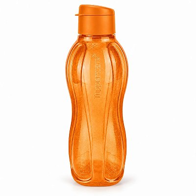 Garrafa Tupperware Eco Tupper Plus 1 litro Laranja com Glitter