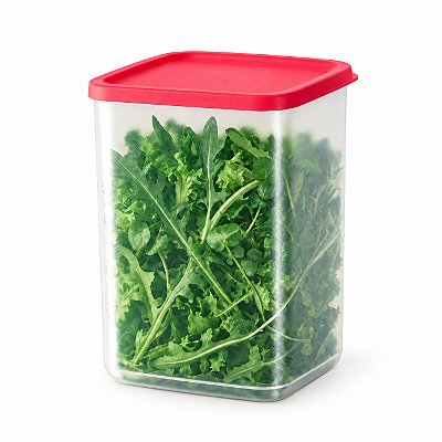 Tupperware Refri Line Quadrado 1,8 litro Transparente e Rosa
