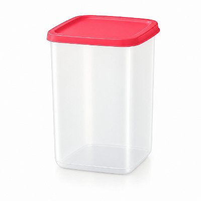 Tupperware Refri Line Quadrado 2,2 litros Transparente e Rosa