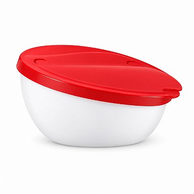 Tupperware Saleiro 300g Branco e Vermelho