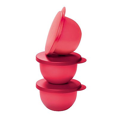 Tupperware Tigela Murano Cereja 200ml kit 3 Peças