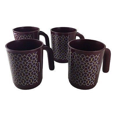 Tupperware Caneca Ilúmina 350ml Bordo kit 4 Peças