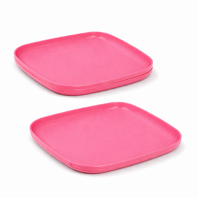 Kit Tupperware Prato Post Me Rosa 4 Peças