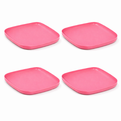 Kit Tupperware Prato Post Me Rosa 4 Peças