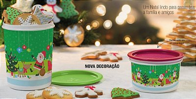 Tupperware Kit Instantânea Natal 2015 Verde e Vermelho 2 peças