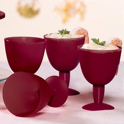 Tupperware Taça Murano 330ml Marsala Kit 4 peças