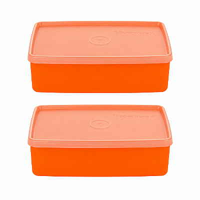 Tupperware Refri box 400ml Laranja 2 peças