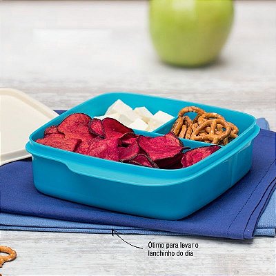 Tupperware Basic Line com Divisórias 550ml Azul