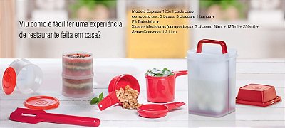 Tupperware Kit Gourmet Vermelho 3 peças 4 peças
