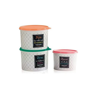 Tupperware Caixas Bistrô Feijão Arroz Açúcar kit 3 peças