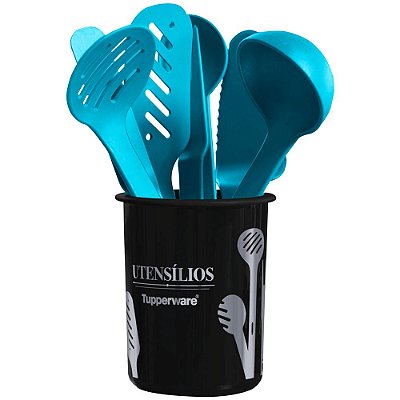 Tupperware Porta Utensílios Redondo Cozinha Moderna + Utensílios kit 9 Peças