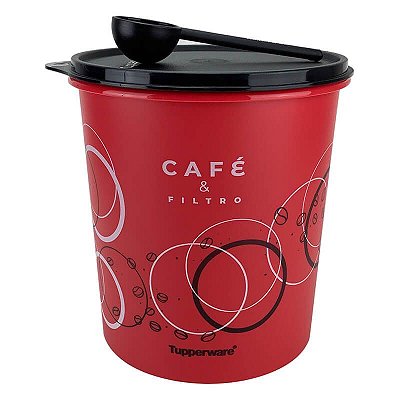 Tupperware Caixa Café e Filtro Círculos Vermelho