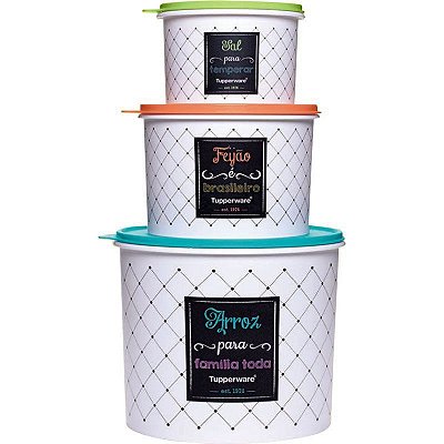 Tupperware Caixa Bistrô Kit 3 peças Pote Mantimentos