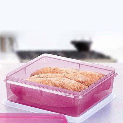 Tupperware Caixa Versátil 2,5 litros Rosa tampa Branca