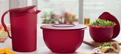 Tupperware Tigela Murano + Jarra Murano Marsala kit 3 peças