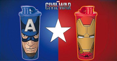 Tupperware Copo Capitão América + Homem de Ferro kit 2 peças