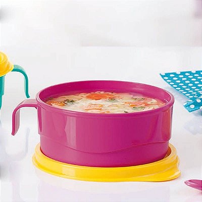 Tupperware Pratinho Infantil com Alça 240ml Rosa