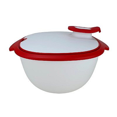 Tupperware Travessa Thermo Tup 3,4 litros Branco e Vermelho