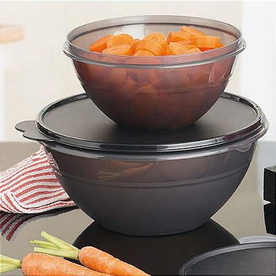 Tupperware Tigela Maravilhosa Preta kit 2 peças