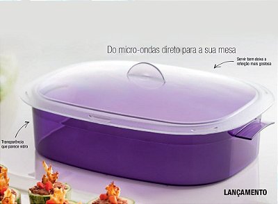 Tupperware Microwave Oval Policarbonato 2,1 litros Roxo
