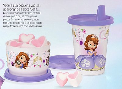 Tupperware Potinho + Copinho Princesinha Sofia kit 2 peças Roxo