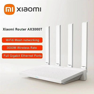 Roteador XIAOMI AX3000T IPTV Mesh, Portas Gigabit Ethernet